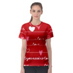 Red Love You Women s Sport Mesh Tee