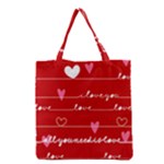 Red Love You Grocery Tote Bag