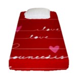 Red Love You Fitted Sheet (Single Size)