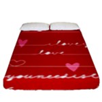 Red Love You Fitted Sheet (King Size)