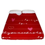 Red Love You Fitted Sheet (California King Size)