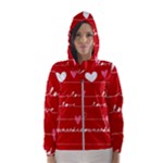 Red Love You Hooded Wind Breaker (Women)