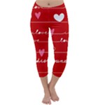 Red Love You Capri Winter Leggings 