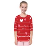 Red Love You Kids  Quarter Sleeve Raglan Tee