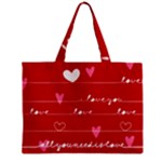 Red Love You Zipper Mini Tote Bag