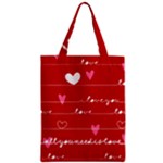 Red Love You Zipper Classic Tote Bag