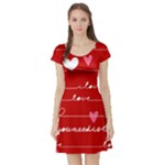 Red Love You Short Sleeve Skater Dress