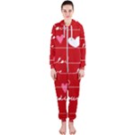 Red Love You Hooded Jumpsuit (Ladies)