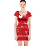 Red Love You Short Sleeve Bodycon Dress