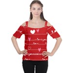 Red Love You Cutout Shoulder Tee