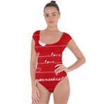 Red Love You Short Sleeve Leotard 