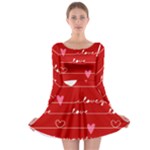 Red Love You Long Sleeve Skater Dress