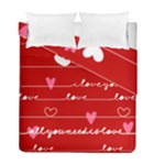 Red Love You Duvet Cover Double Side (Full/ Double Size)