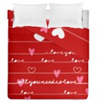 Red Love You Duvet Cover Double Side (Queen Size)