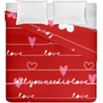 Red Love You Duvet Cover Double Side (King Size)