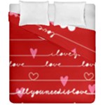 Red Love You Duvet Cover Double Side (California King Size)