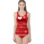 Red Love You One Piece Swimsuit