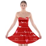 Red Love You Strapless Bra Top Dress