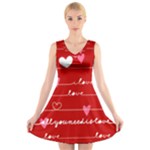 Red Love You V-Neck Sleeveless Dress