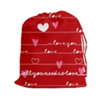 Red Love You Drawstring Pouch (XXL)