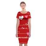 Red Love You Classic Short Sleeve Midi Dress