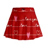 Red Love You Mini Flare Skirt