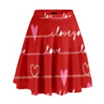 Red Love You High Waist Skirt