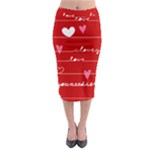 Red Love You Midi Pencil Skirt