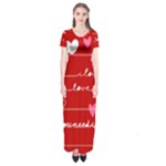 Red Love You Short Sleeve Maxi Dress