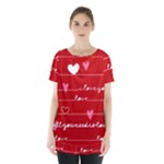 Red Love You Skirt Hem Sports Top