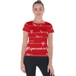 Red Love You Short Sleeve Sports Top 