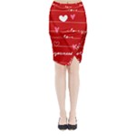 Red Love You Midi Wrap Pencil Skirt