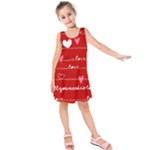 Red Love You Kids  Sleeveless Dress