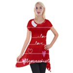 Red Love You Short Sleeve Side Drop Tunic