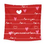 Red Love You Square Tapestry (Large)