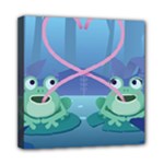 valentines day frog lovers Mini Canvas 8  x 8  (Stretched)