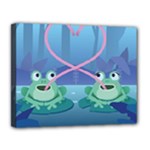 valentines day frog lovers Canvas 14  x 11  (Stretched)