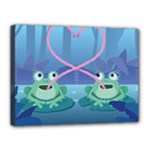 valentines day frog lovers Canvas 16  x 12  (Stretched)