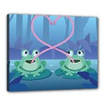 valentines day frog lovers Canvas 20  x 16  (Stretched)