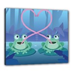 valentines day frog lovers Canvas 24  x 20  (Stretched)