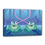 valentines day frog lovers Canvas 18  x 12  (Stretched)