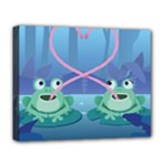 valentines day frog lovers Deluxe Canvas 20  x 16  (Stretched)