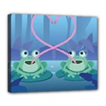 valentines day frog lovers Deluxe Canvas 24  x 20  (Stretched)