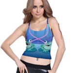 valentines day frog lovers Spaghetti Strap Bra Top