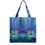 valentines day frog lovers Zipper Grocery Tote Bag