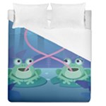 valentines day frog lovers Duvet Cover (Queen Size)