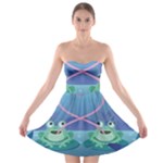 valentines day frog lovers Strapless Bra Top Dress