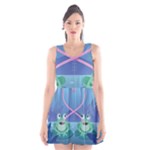 valentines day frog lovers Scoop Neck Skater Dress