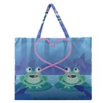 valentines day frog lovers Zipper Large Tote Bag