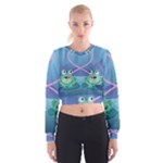 valentines day frog lovers Cropped Sweatshirt